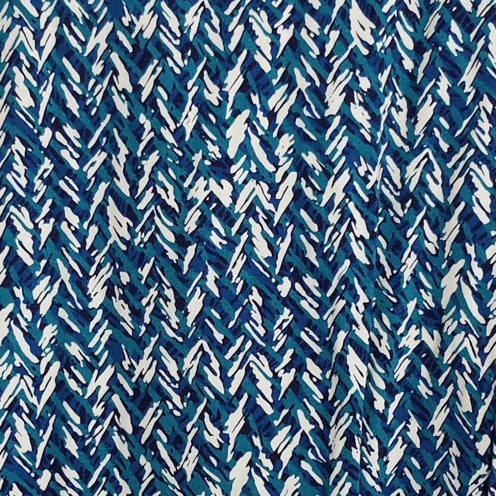 Flattering Talbots Blue Pattern Crossover Top, Xl - image 7